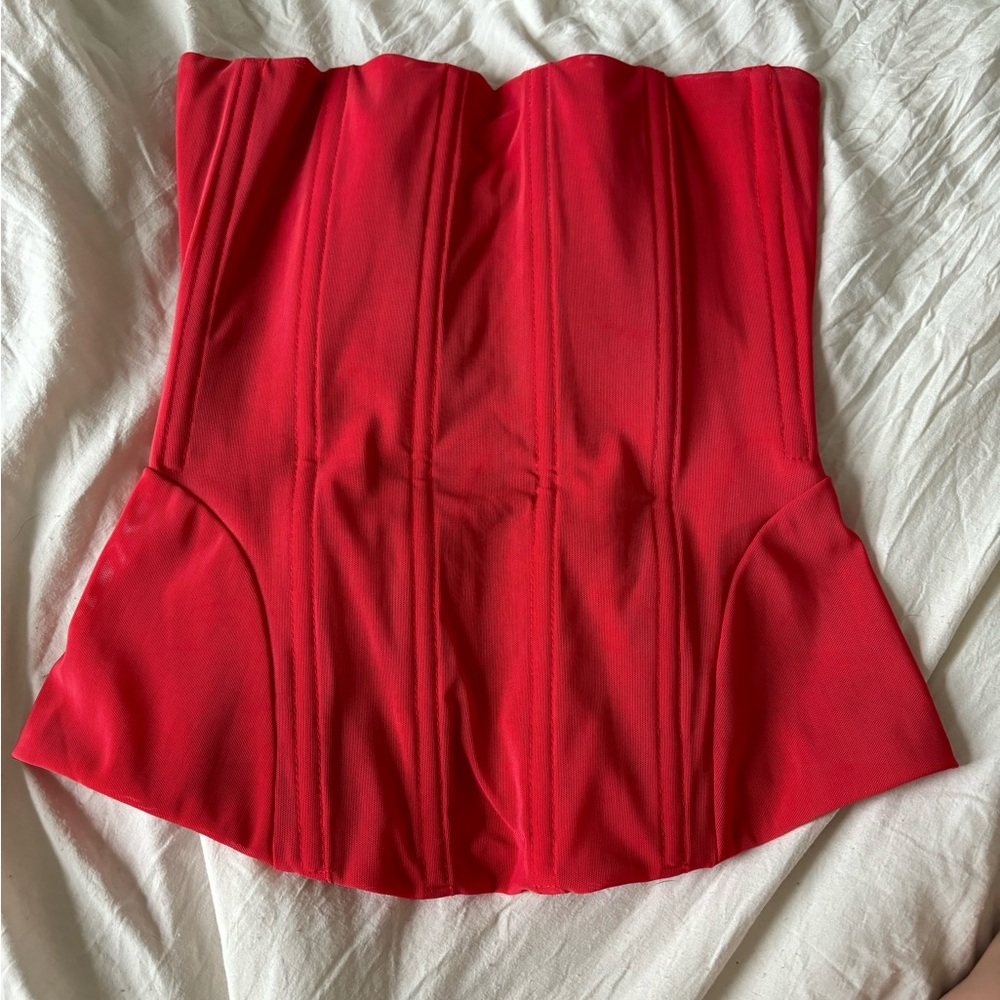 Miaou Libra Mesh Corset in Red